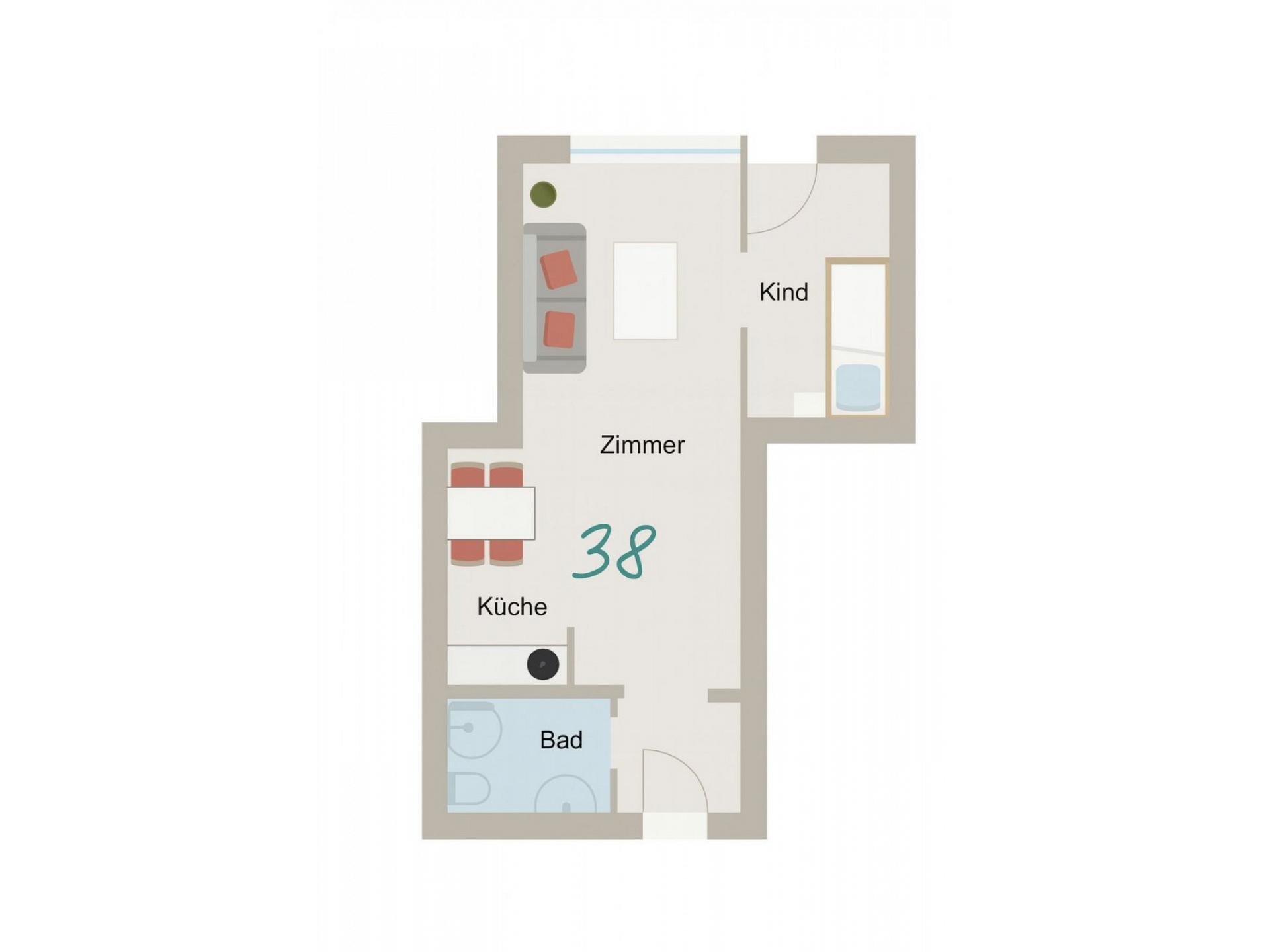 Ferienwohnung  NW 38 mit S&uuml;d Balkon Foto 11