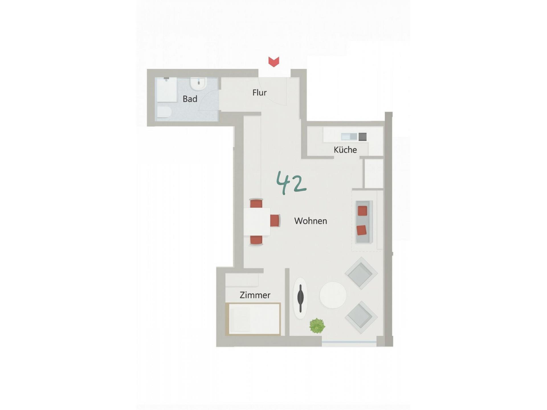 Ferienwohnung NW 42 Balkon mit Meerblick Foto 13